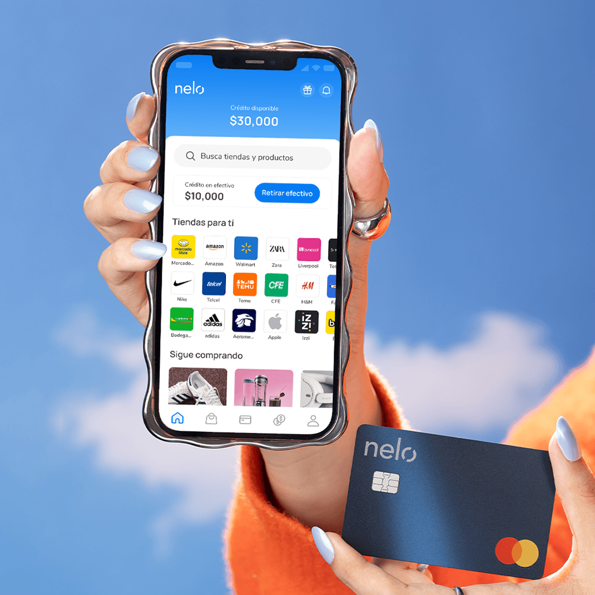 Persona usando la app de Nelo